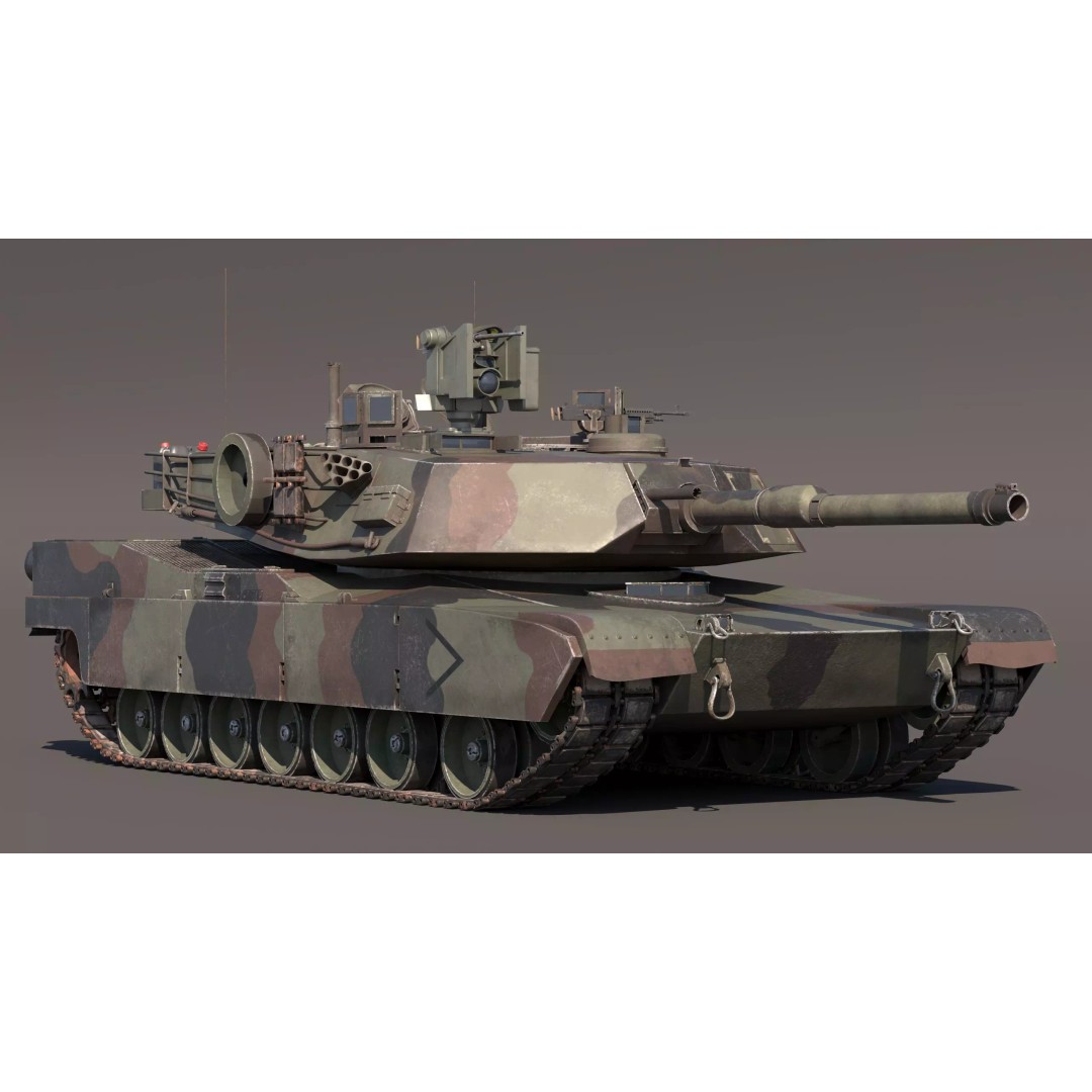 M1A2 Abrams 3D Model – Rigged Military Tank in PBR Format - View 23