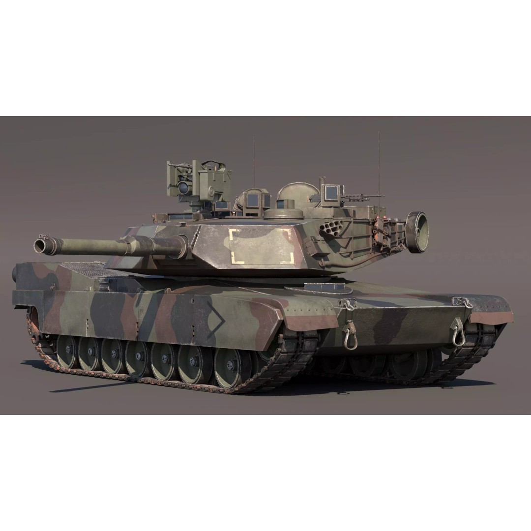 M1A2 Abrams 3D Model – Rigged Military Tank in PBR Format - View 24