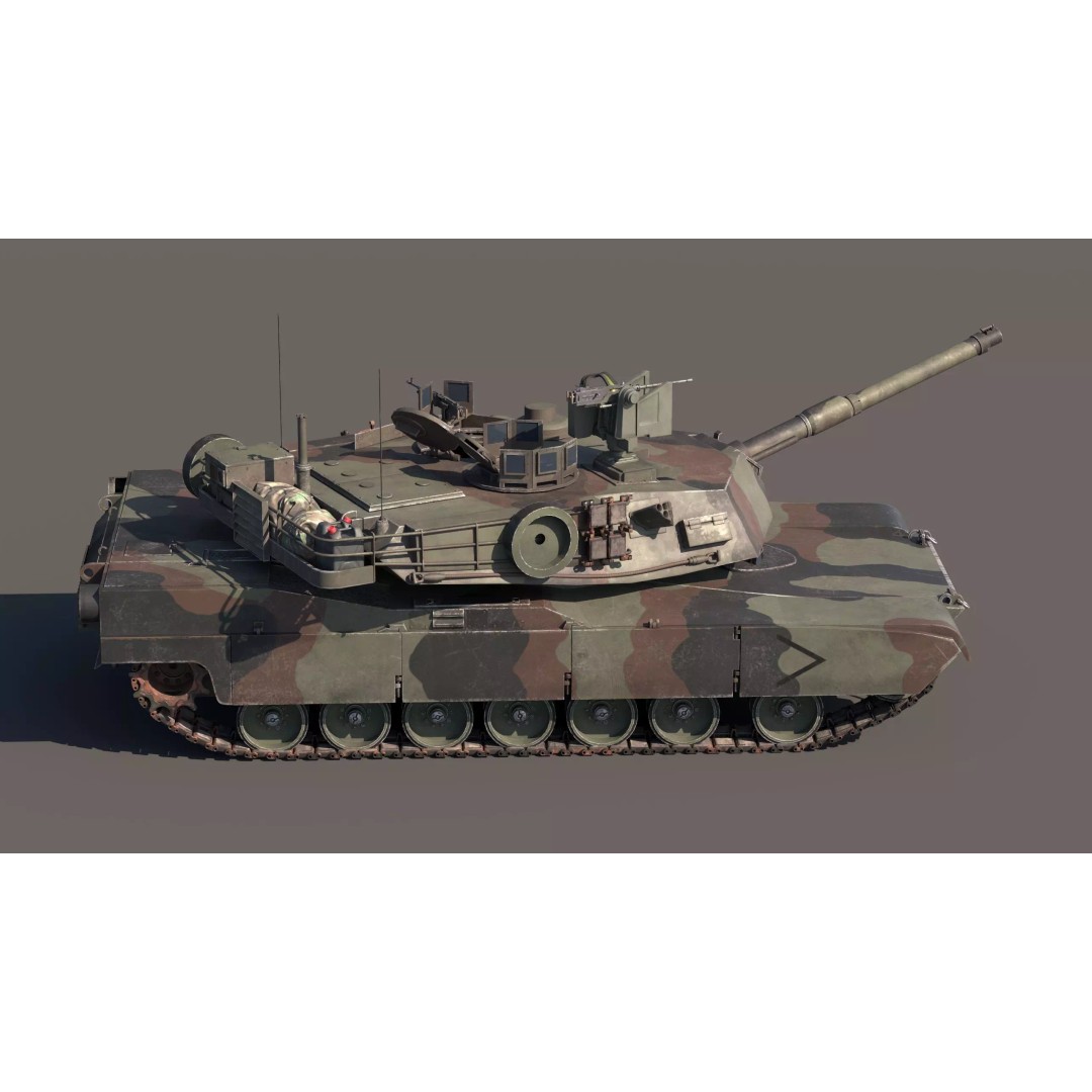 M1A2 Abrams 3D Model – Rigged Military Tank in PBR Format - View 25
