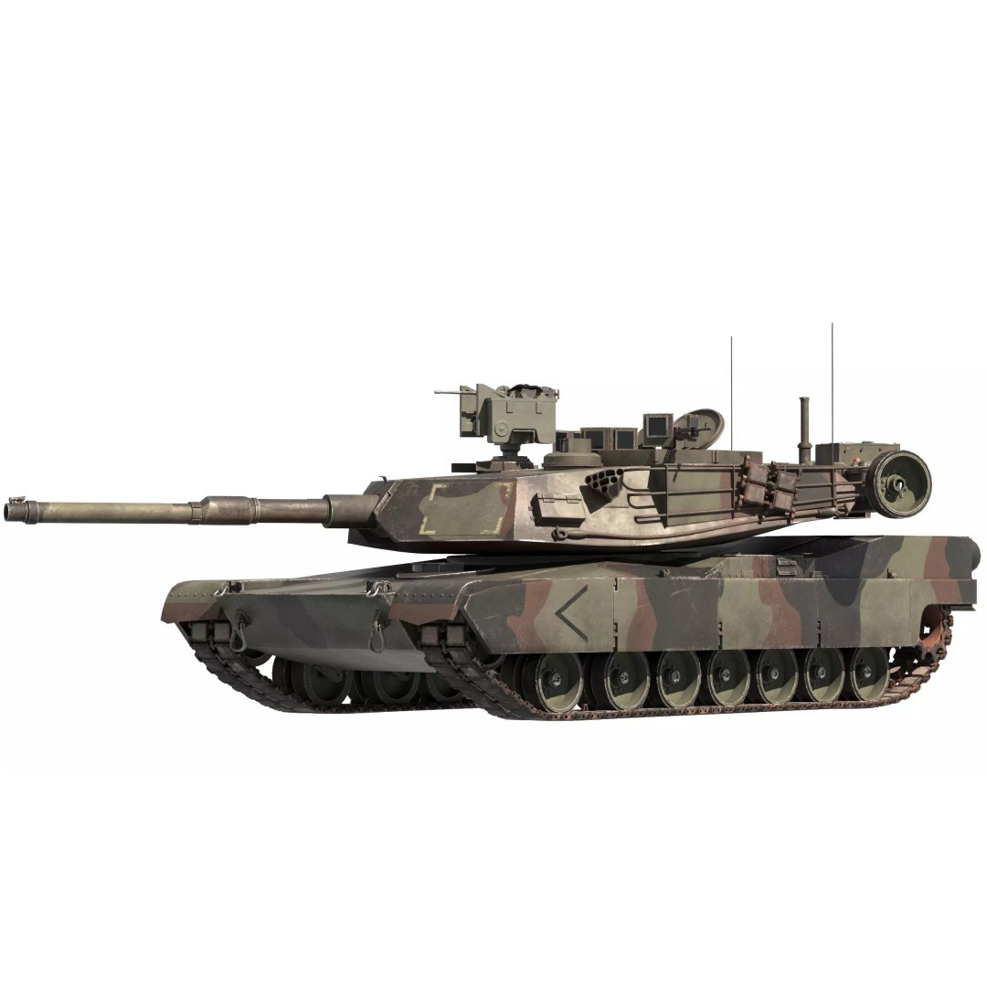 M1A2 Abrams 3D Model – Rigged Military Tank in PBR Format - View 32