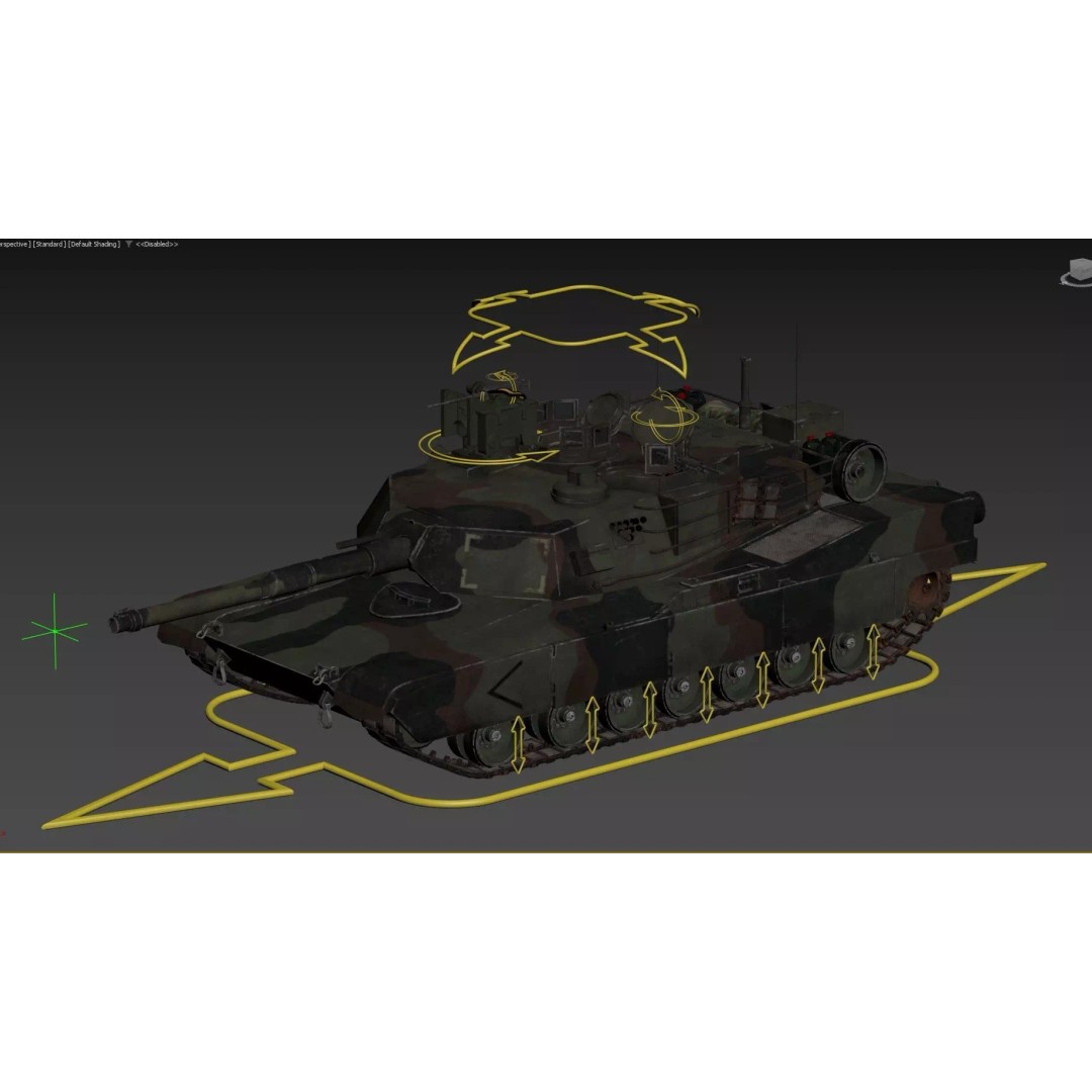 M1A2 Abrams 3D Model – Rigged Military Tank in PBR Format - View 36