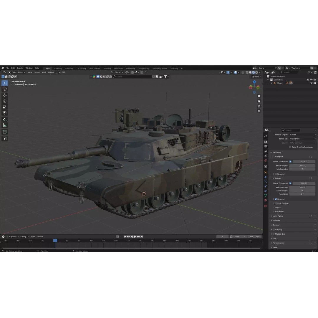 M1A2 Abrams 3D Model – Rigged Military Tank in PBR Format - View 37