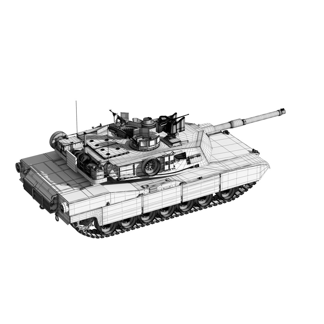 M1A2 Abrams 3D Model – Rigged Military Tank in PBR Format - View 41