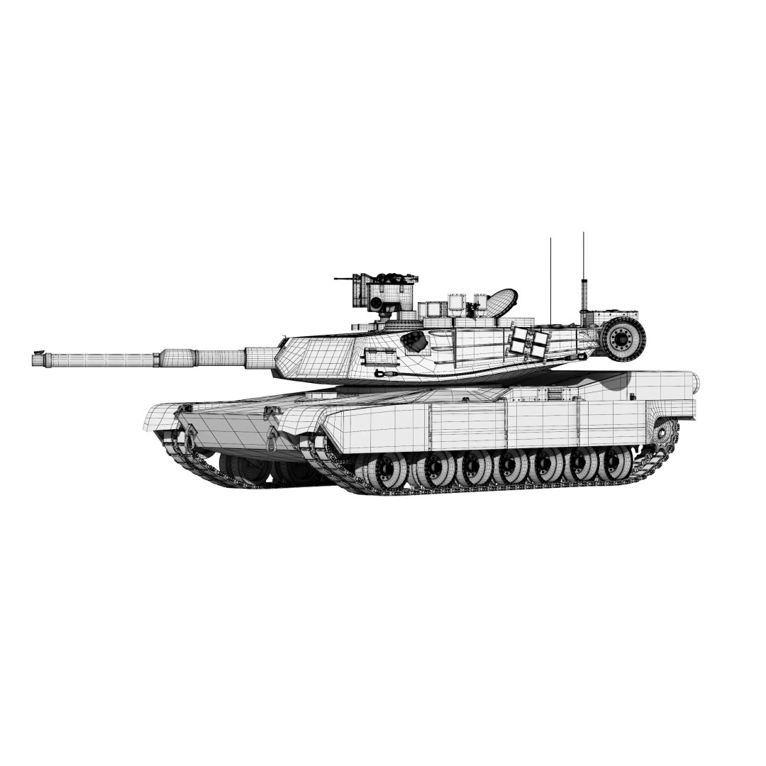 M1A2 Abrams 3D Model – Rigged Military Tank in PBR Format - View 42