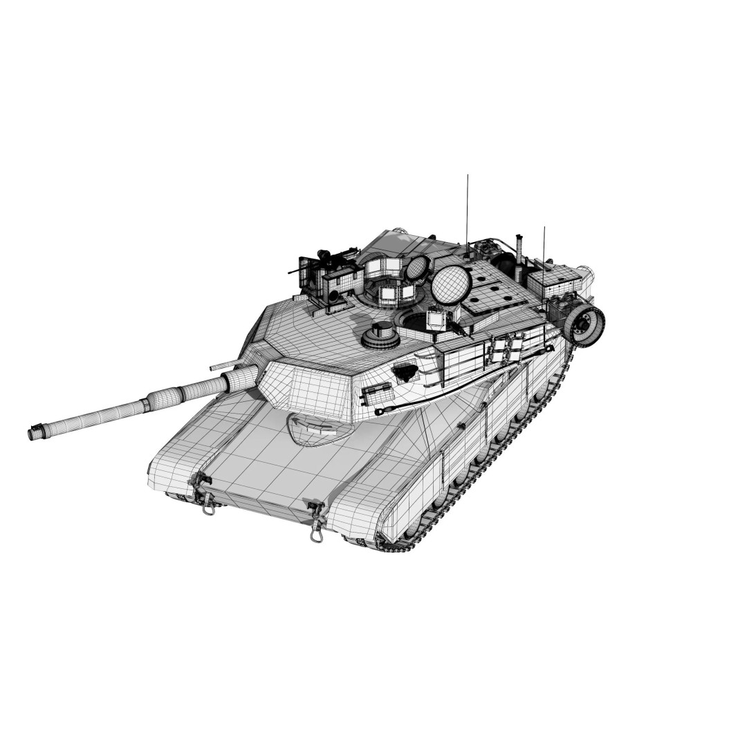 M1A2 Abrams 3D Model – Rigged Military Tank in PBR Format - View 44