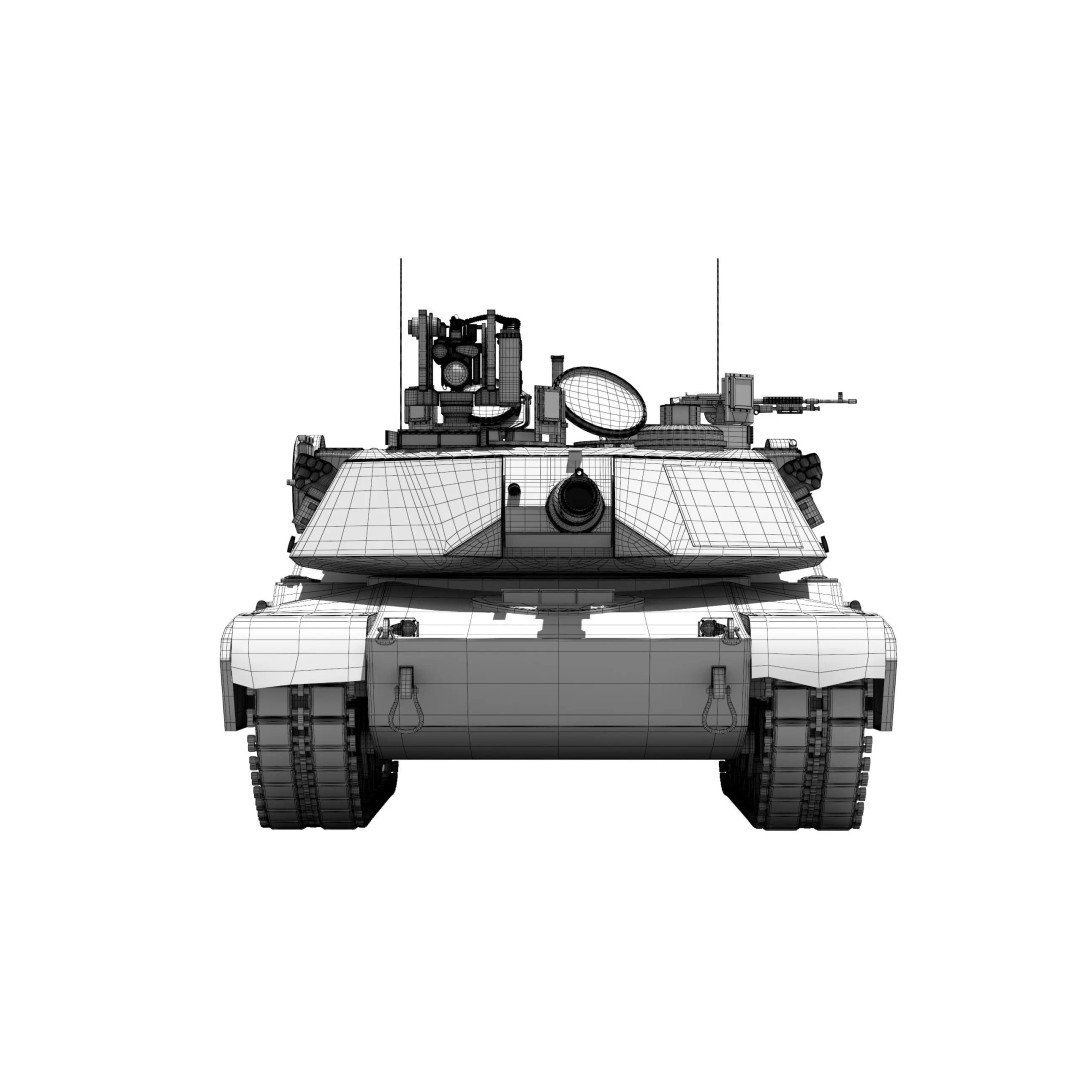 M1A2 Abrams 3D Model – Rigged Military Tank in PBR Format - View 45