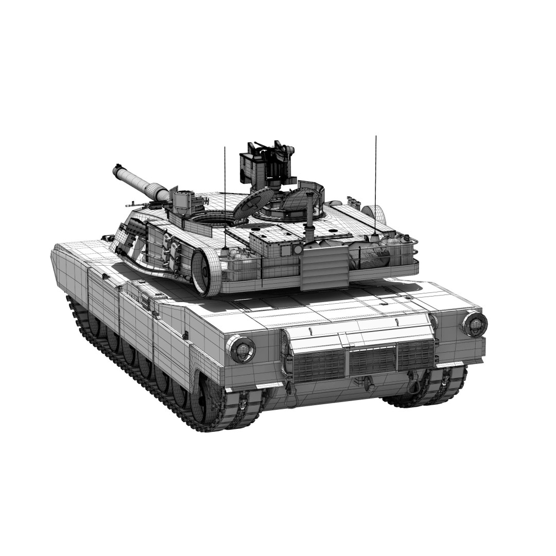M1A2 Abrams 3D Model – Rigged Military Tank in PBR Format - View 46