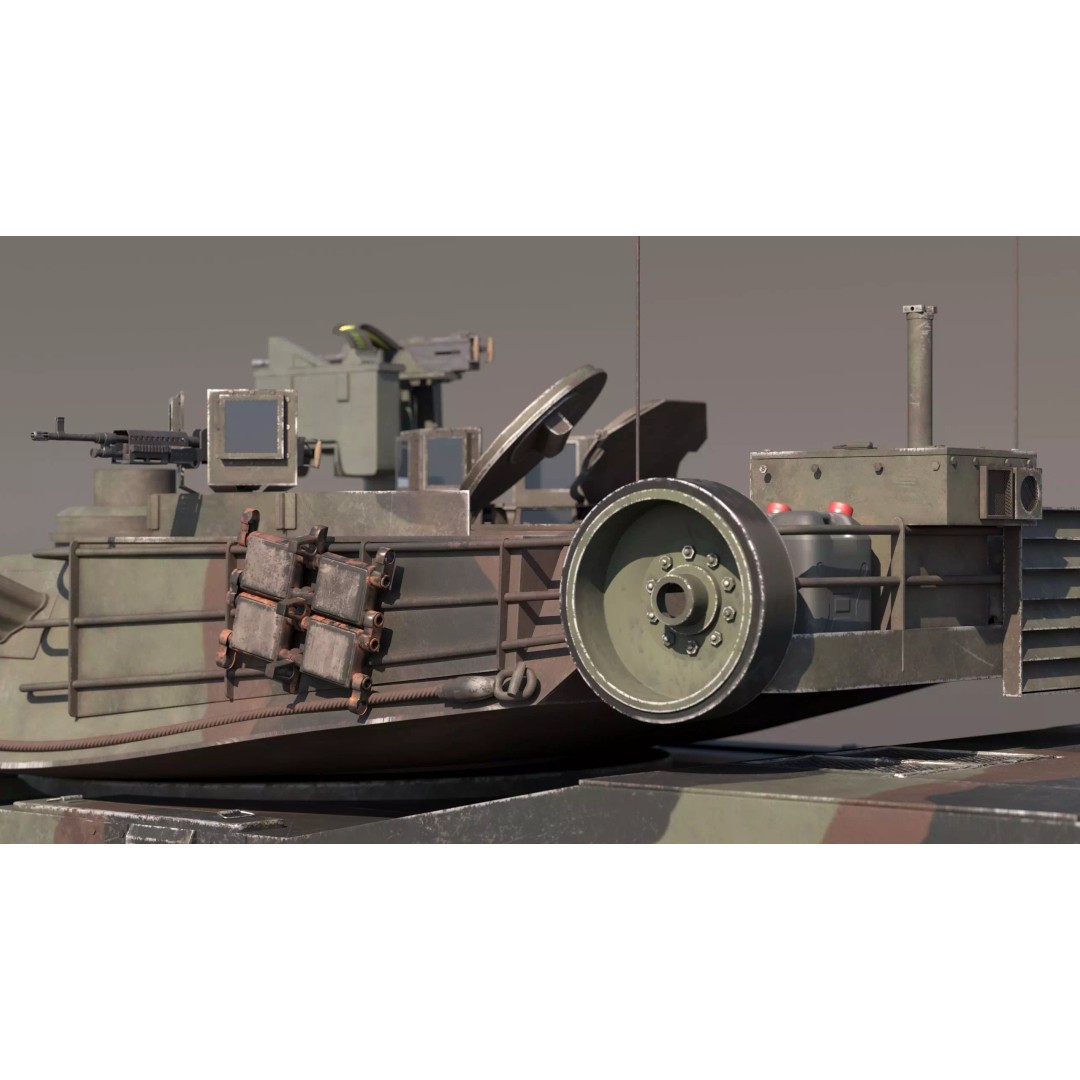 M1A2 Abrams 3D Model – Rigged Military Tank in PBR Format - View 7