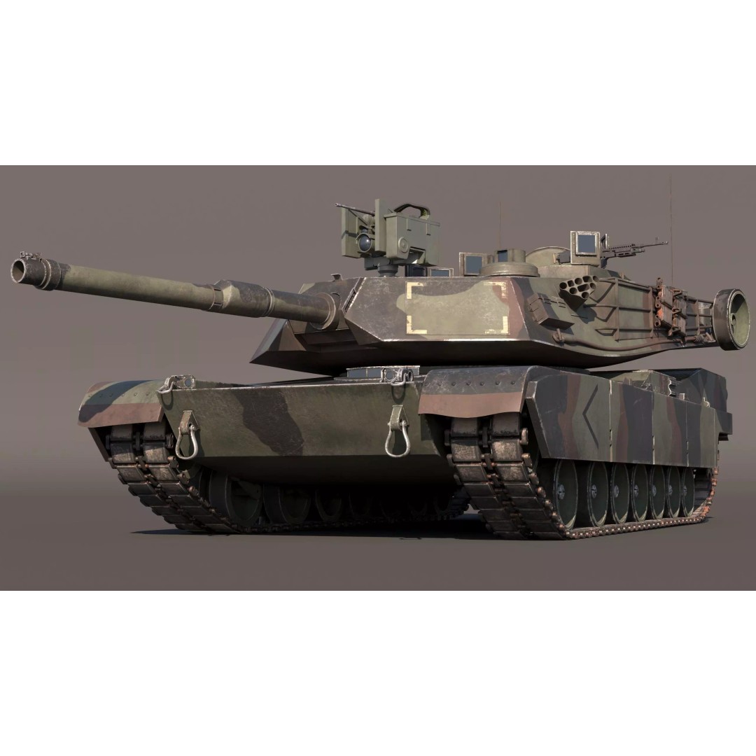 M1A2 Abrams 3D Model – Rigged Military Tank in PBR Format - View 9