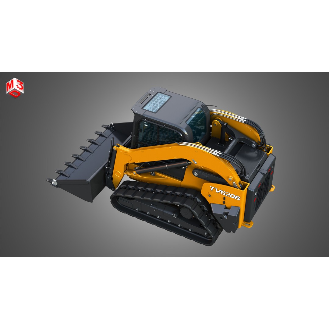 TV620B Compact Track Loader 3D Model – High Poly Vehicle Asset, FBX