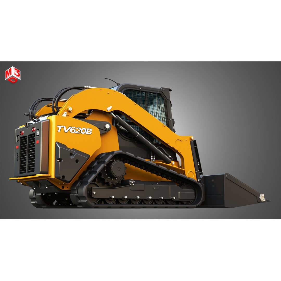 TV620B Compact Track Loader 3D Model – High Poly Vehicle Asset, FBX - View 10