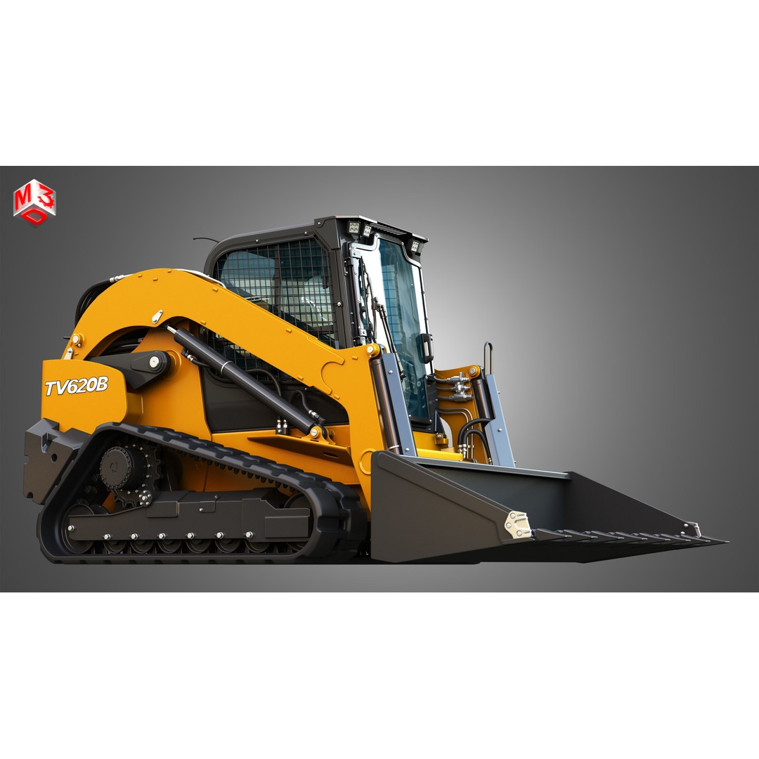 TV620B Compact Track Loader 3D Model – High Poly Vehicle Asset, FBX - View 11