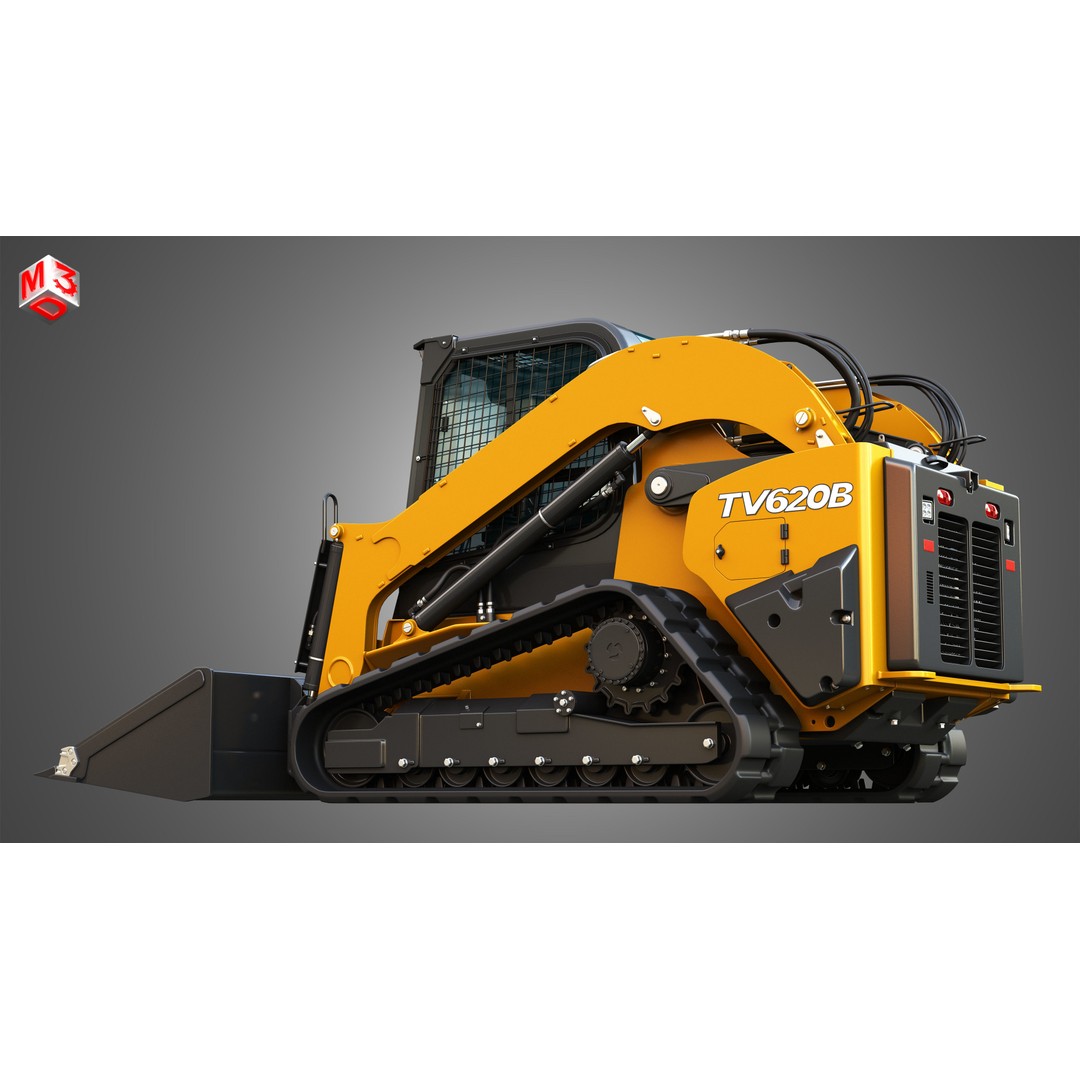 TV620B Compact Track Loader 3D Model – High Poly Vehicle Asset, FBX - View 12