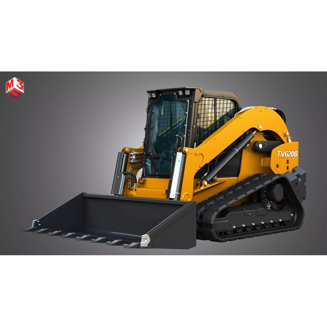 TV620B Compact Track Loader 3D Model – High Poly Vehicle Asset, FBX - View 2