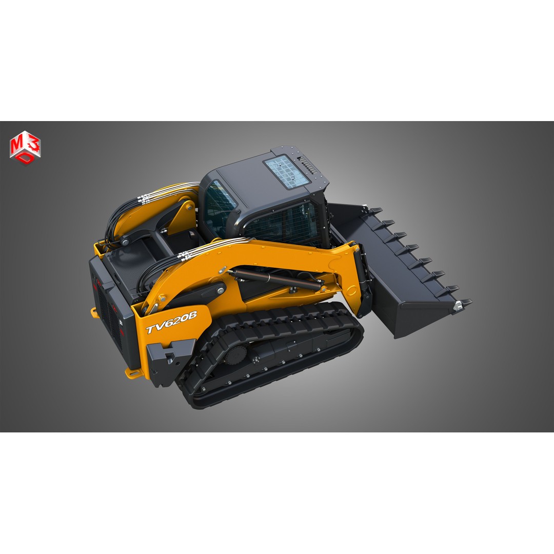 TV620B Compact Track Loader 3D Model – High Poly Vehicle Asset, FBX - View 22