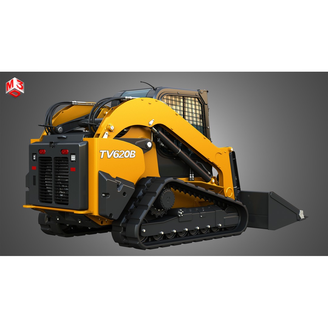 TV620B Compact Track Loader 3D Model – High Poly Vehicle Asset, FBX - View 4