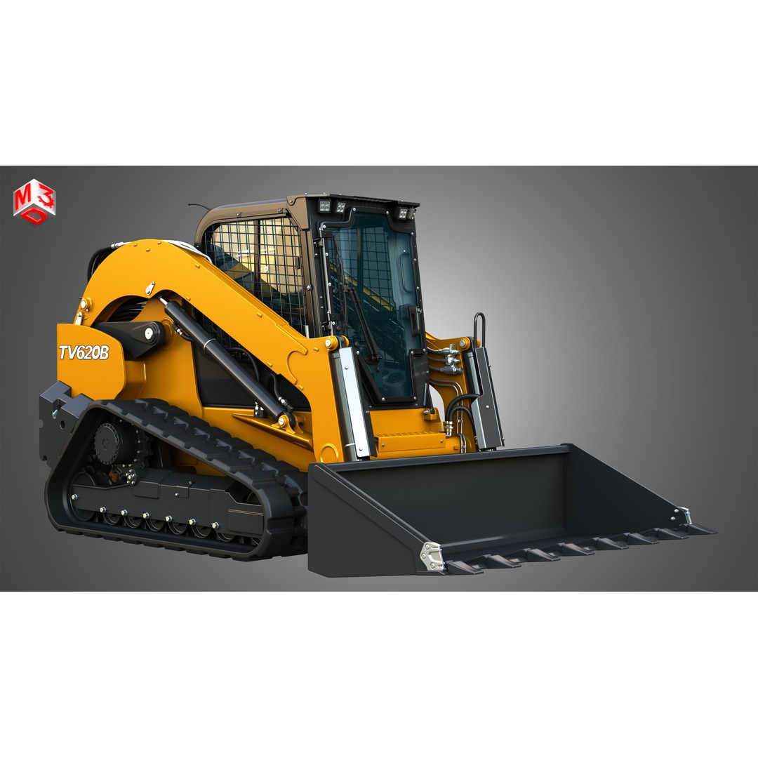 TV620B Compact Track Loader 3D Model – High Poly Vehicle Asset, FBX - View 5