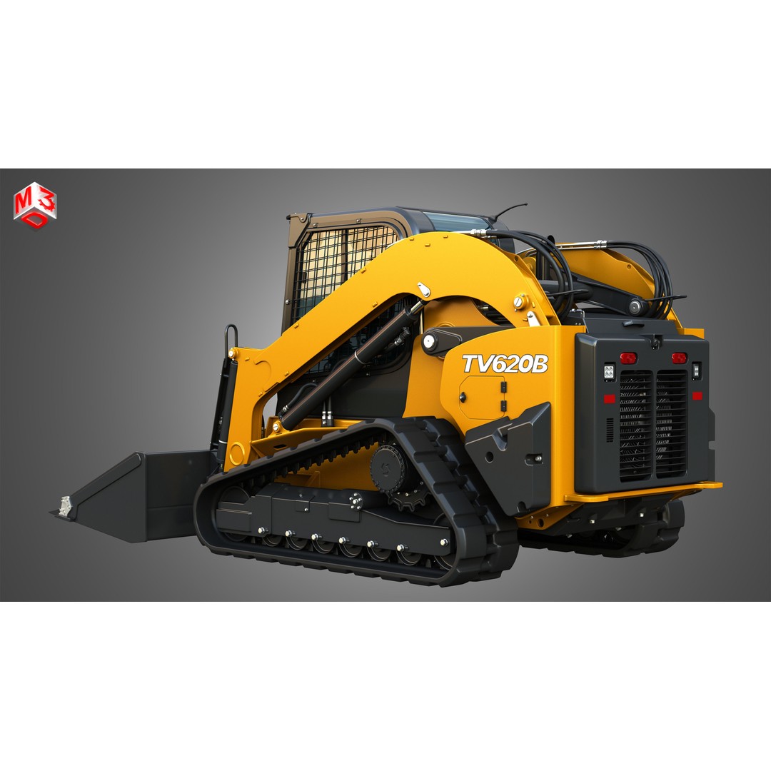 TV620B Compact Track Loader 3D Model – High Poly Vehicle Asset, FBX - View 6