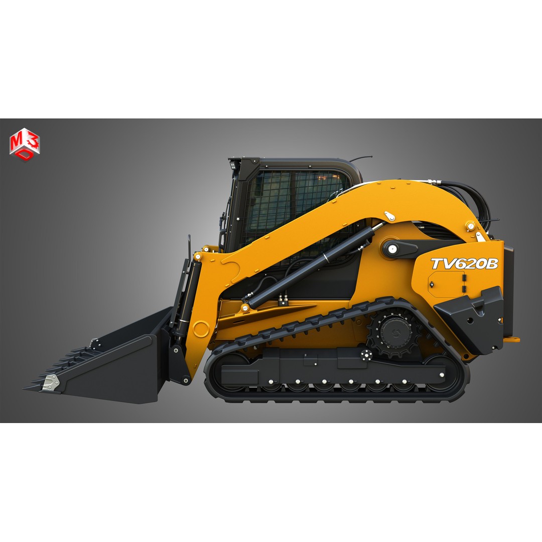 TV620B Compact Track Loader 3D Model – High Poly Vehicle Asset, FBX - View 7