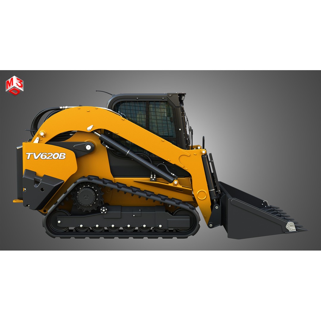 TV620B Compact Track Loader 3D Model – High Poly Vehicle Asset, FBX - View 8