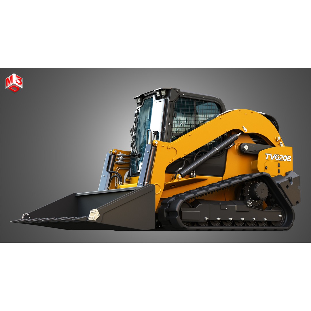 TV620B Compact Track Loader 3D Model – High Poly Vehicle Asset, FBX - View 9