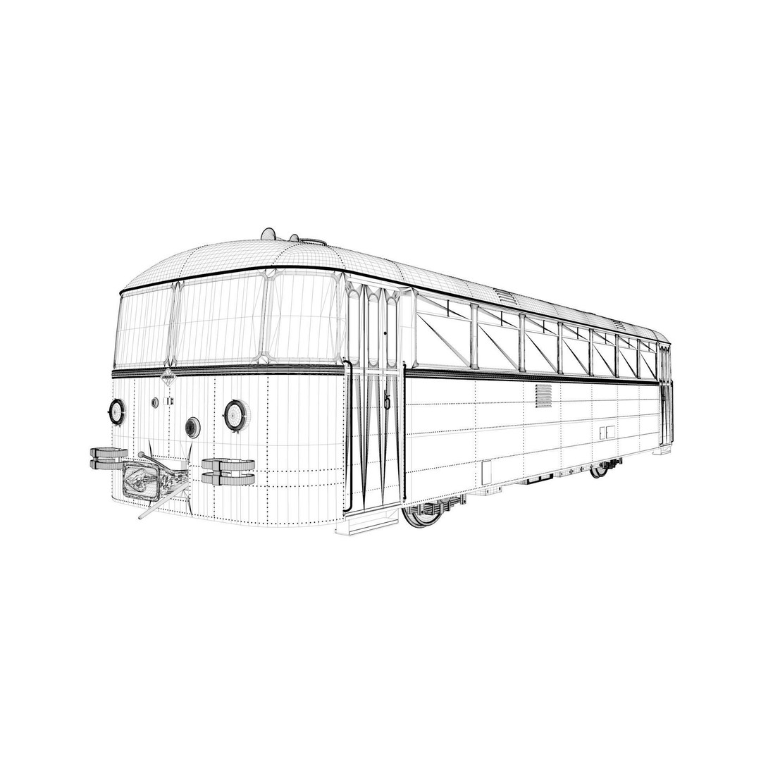 Uerdingen VT 95 Railbus 3D Model – Detailed Train Asset, FBX & C4D - View 9