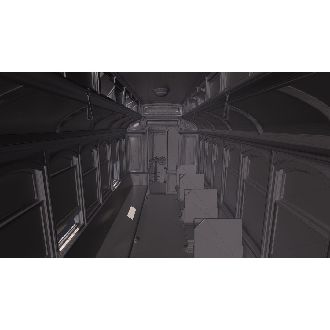 Old Tram Memphis 3D Model – Low Poly Game Asset, FBX, OBJ