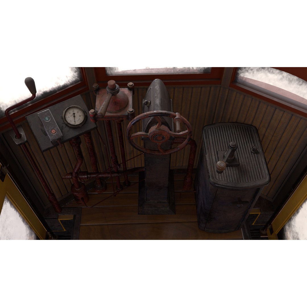 Old Tram Memphis 3D Model – Low Poly Game Asset, FBX, OBJ - View 13