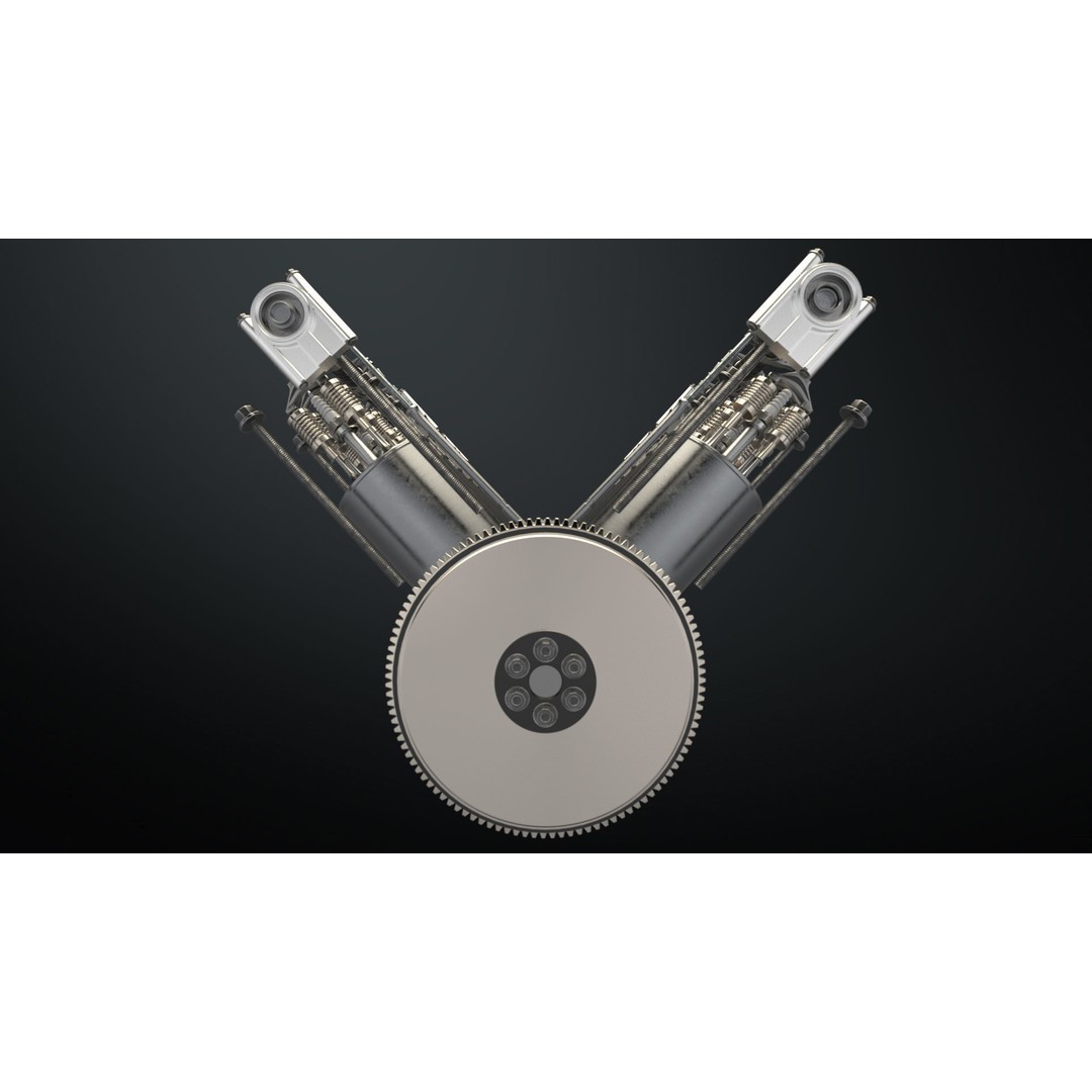 V12 Engine 3D Model – Working Animated Vehicle Part, FBX, PBR - View 17