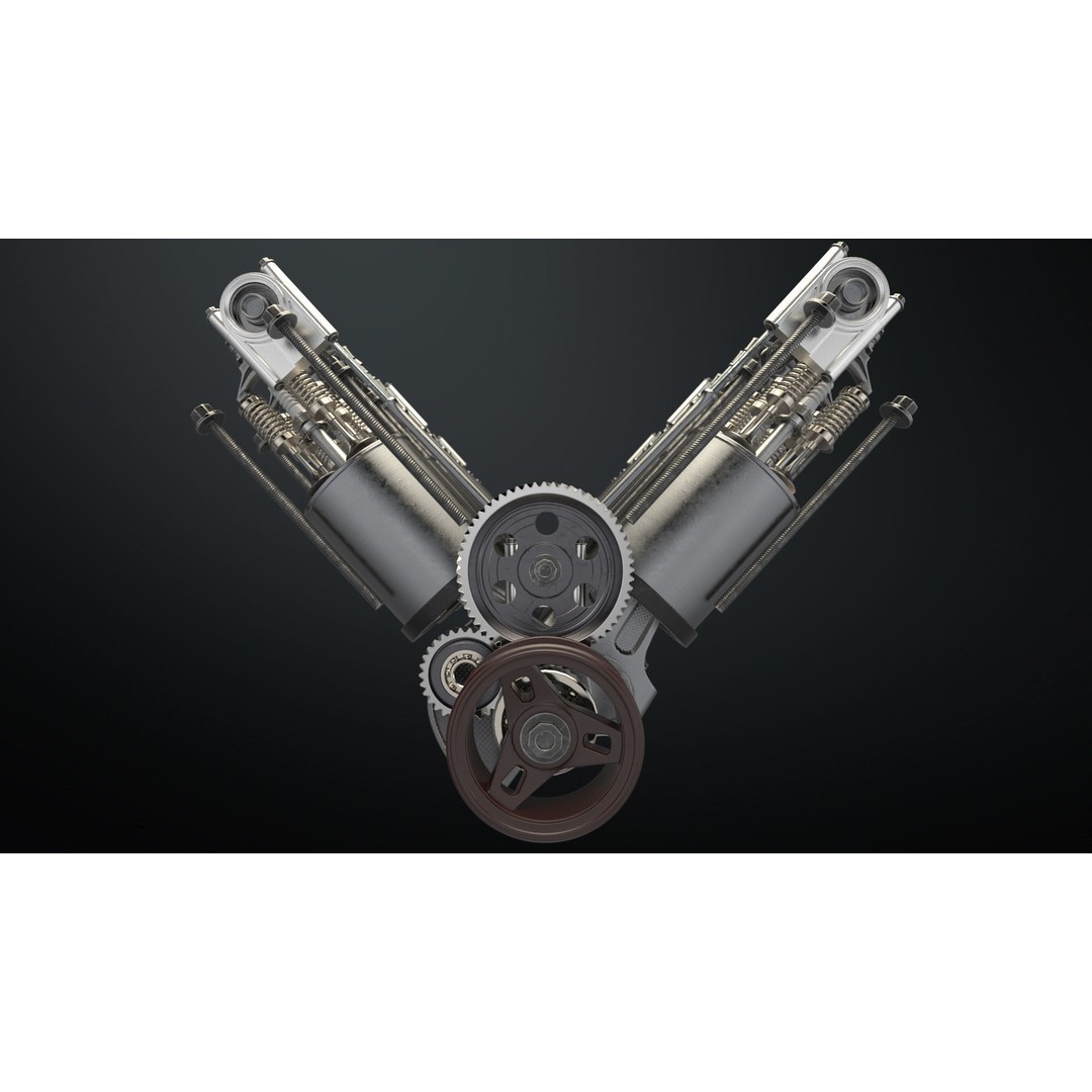 V12 Engine 3D Model – Working Animated Vehicle Part, FBX, PBR - View 26