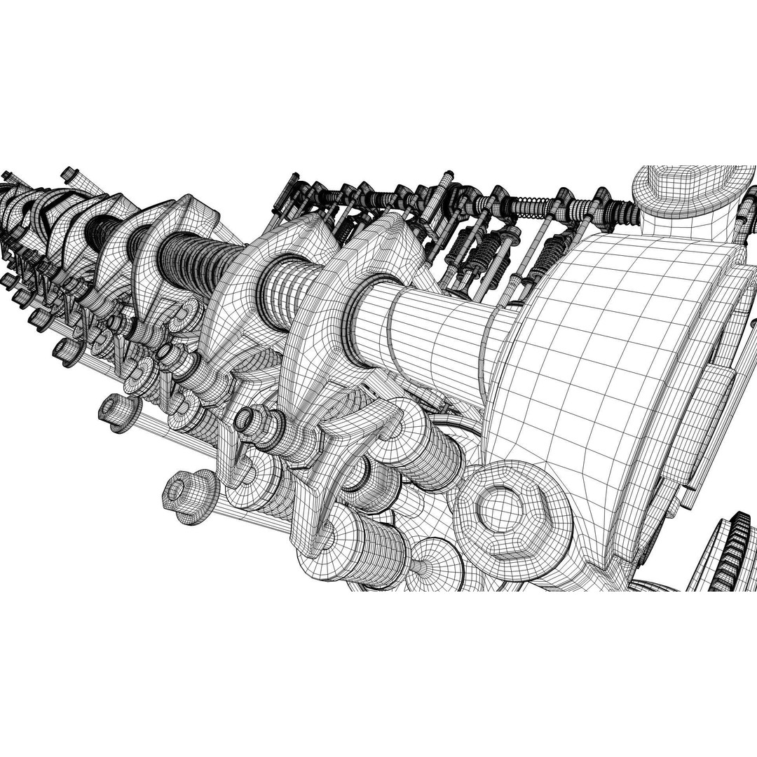 V12 Engine 3D Model – Working Animated Vehicle Part, FBX, PBR - View 34