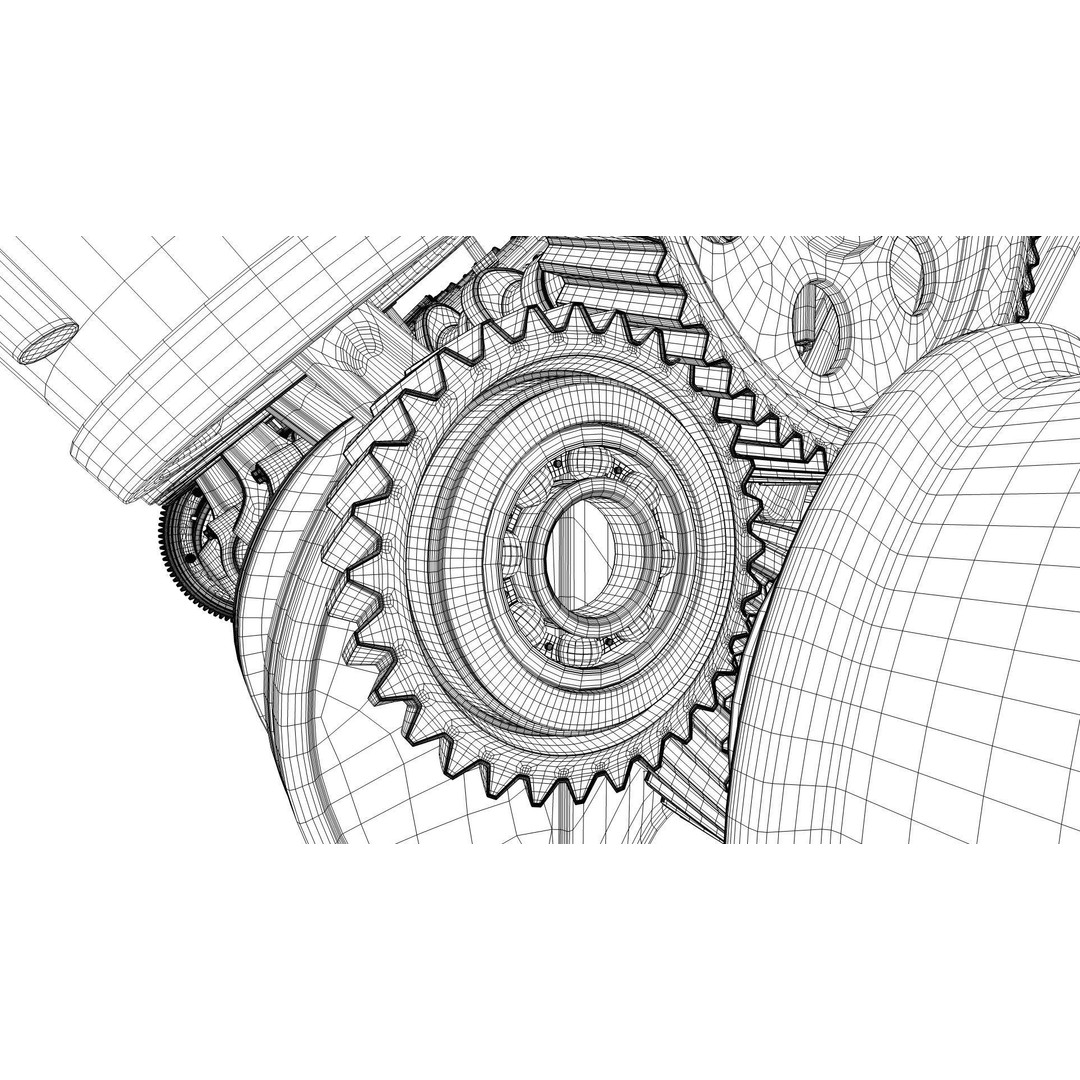 V12 Engine 3D Model – Working Animated Vehicle Part, FBX, PBR - View 39