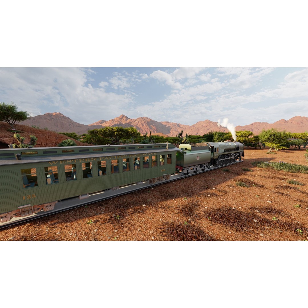 Steam Train 3D Model – Detailed Vintage Locomotive, SketchUp & FBX - View 14