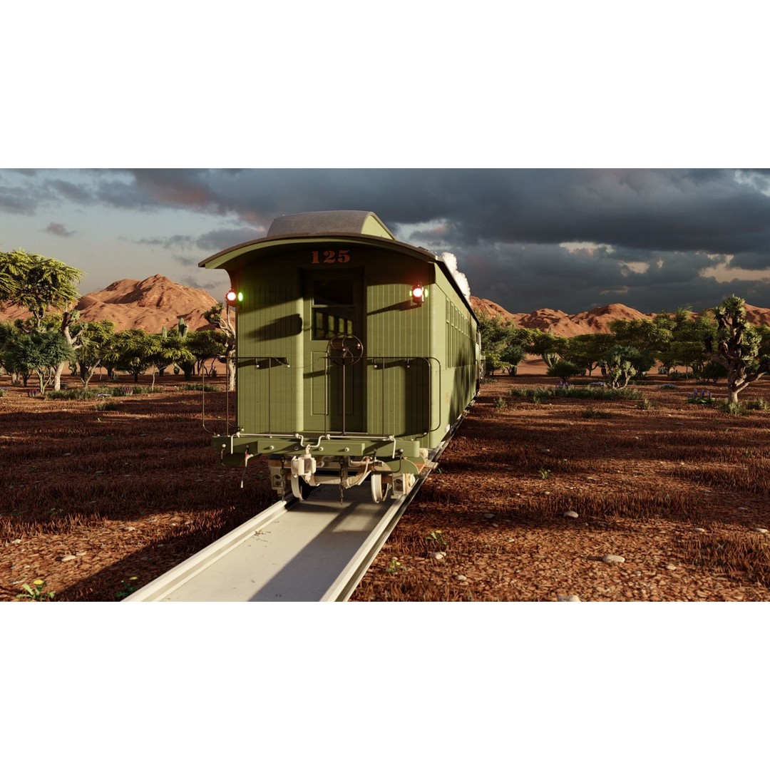 Steam Train 3D Model – Detailed Vintage Locomotive, SketchUp & FBX - View 18