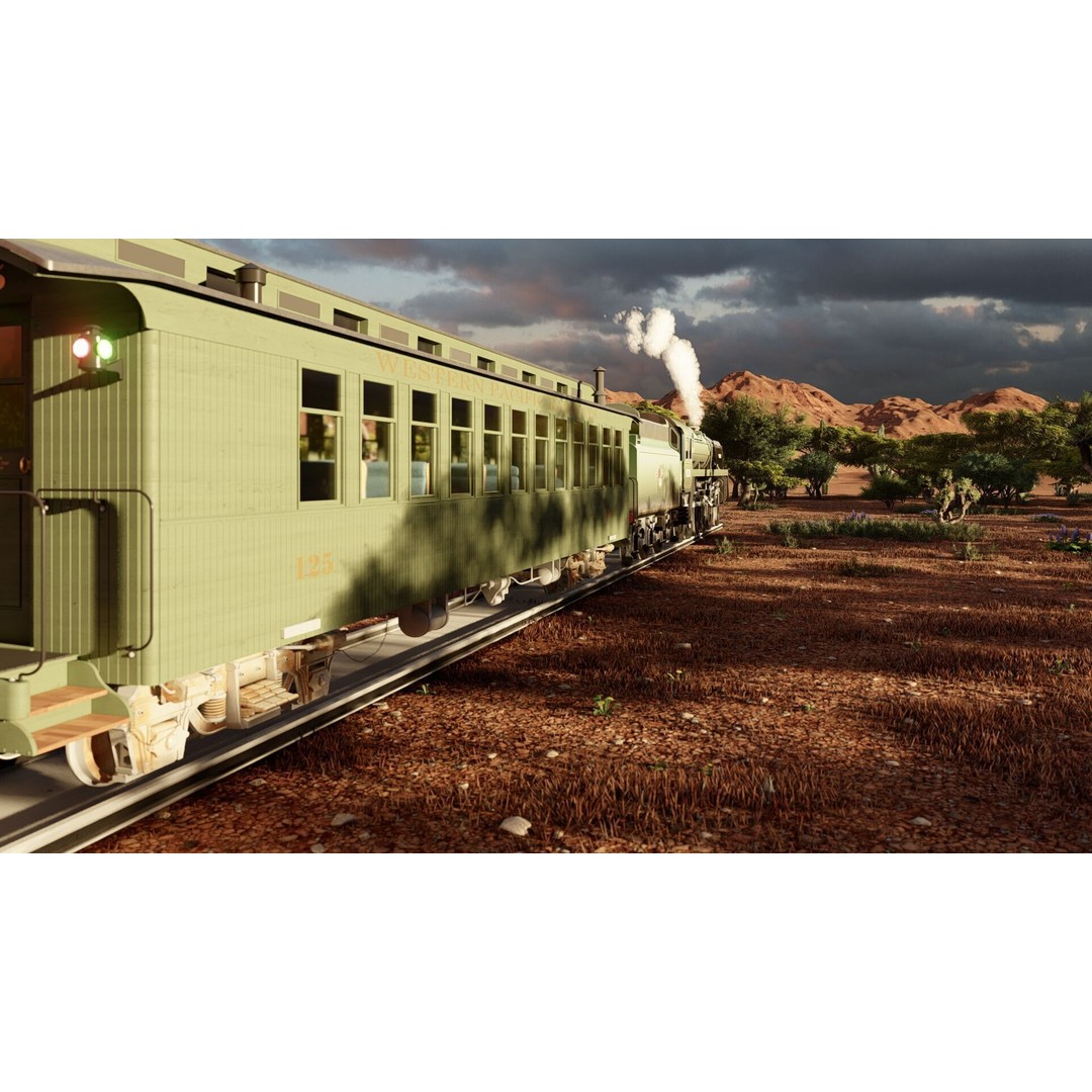 Steam Train 3D Model – Detailed Vintage Locomotive, SketchUp & FBX - View 19