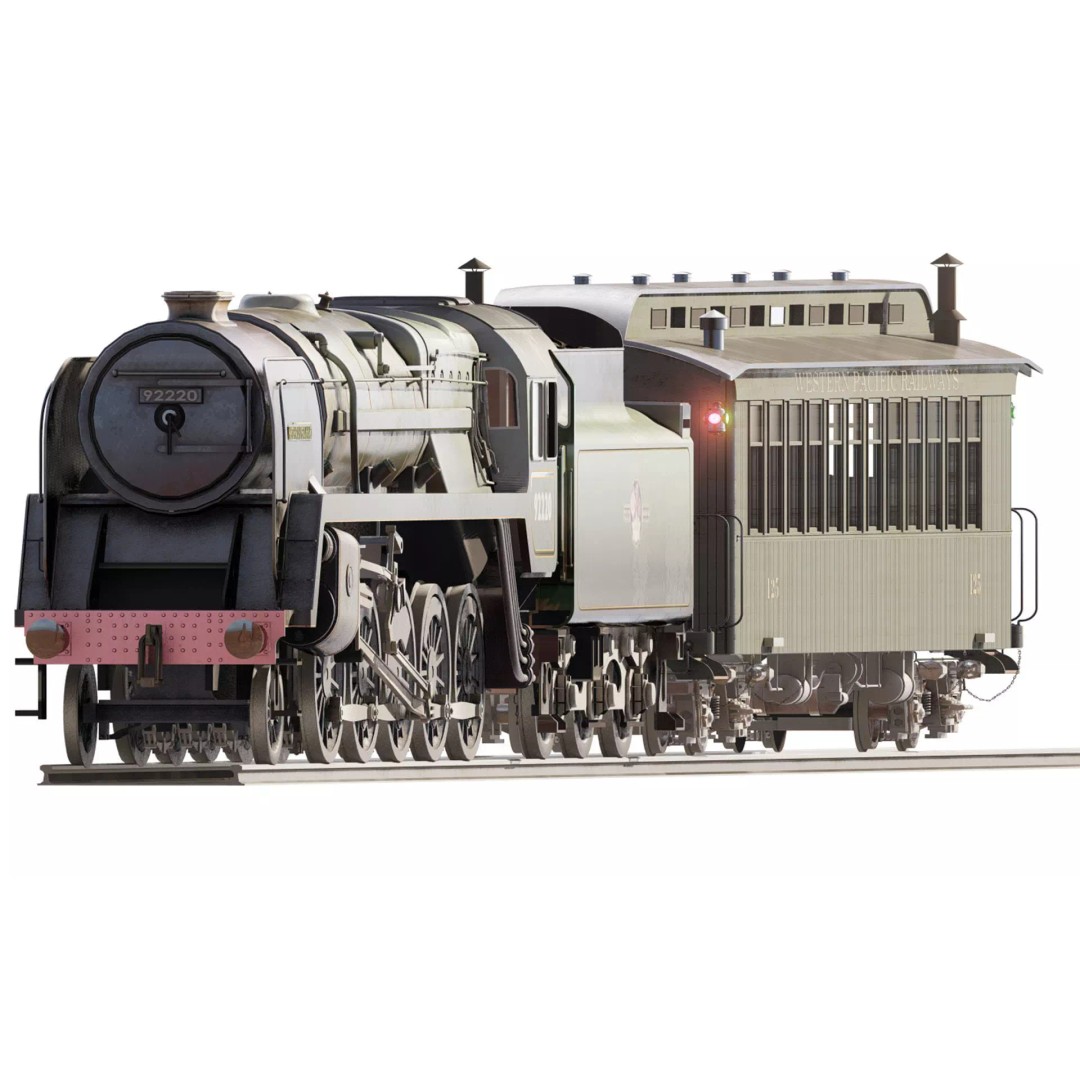 Steam Train 3D Model – Detailed Vintage Locomotive, SketchUp & FBX - View 2
