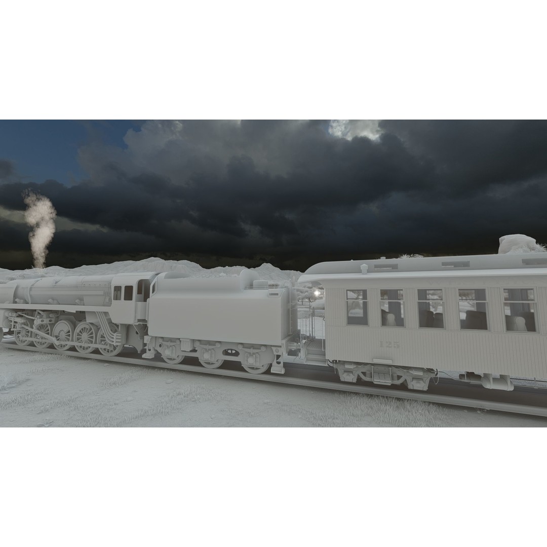 Steam Train 3D Model – Detailed Vintage Locomotive, SketchUp & FBX - View 27