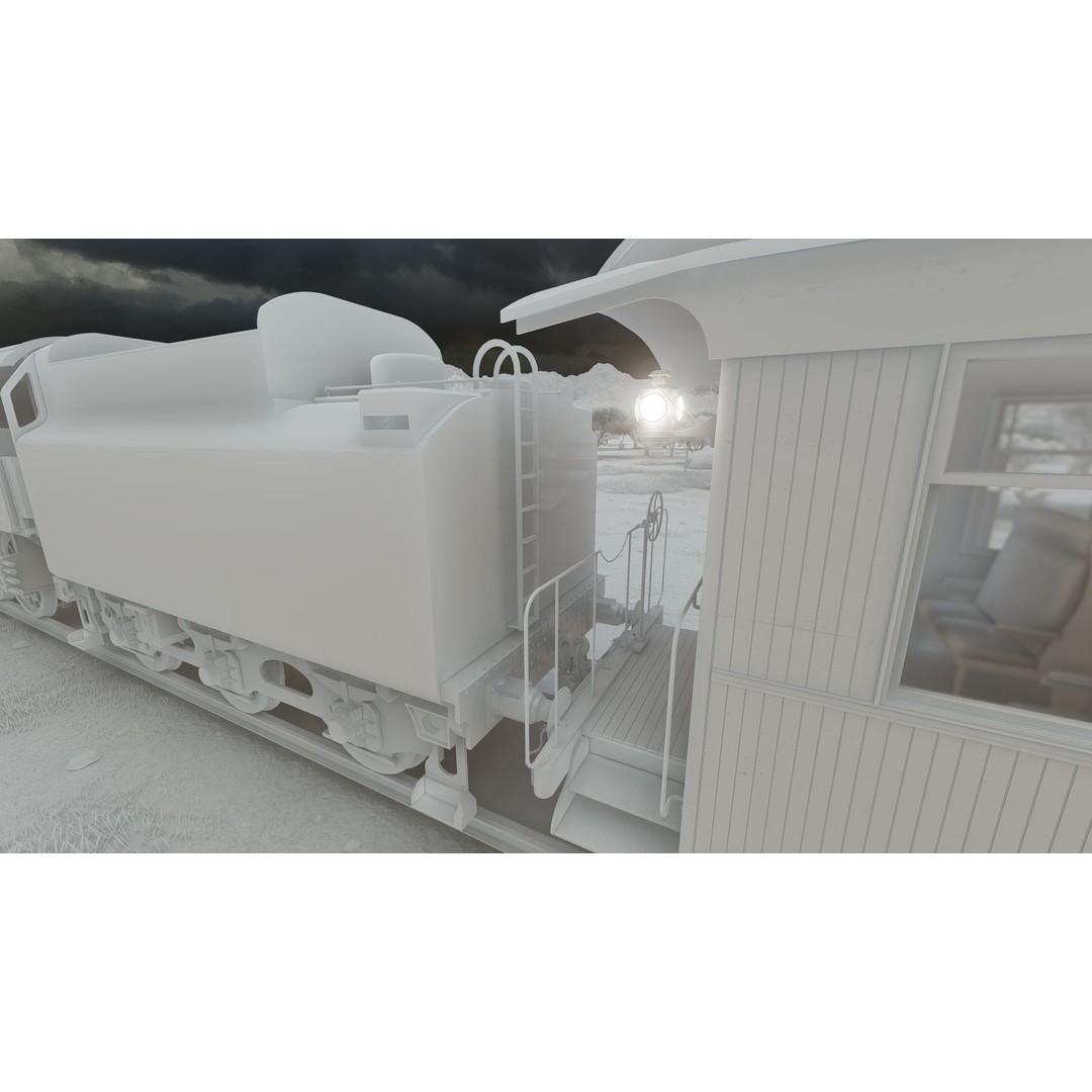 Steam Train 3D Model – Detailed Vintage Locomotive, SketchUp & FBX - View 29