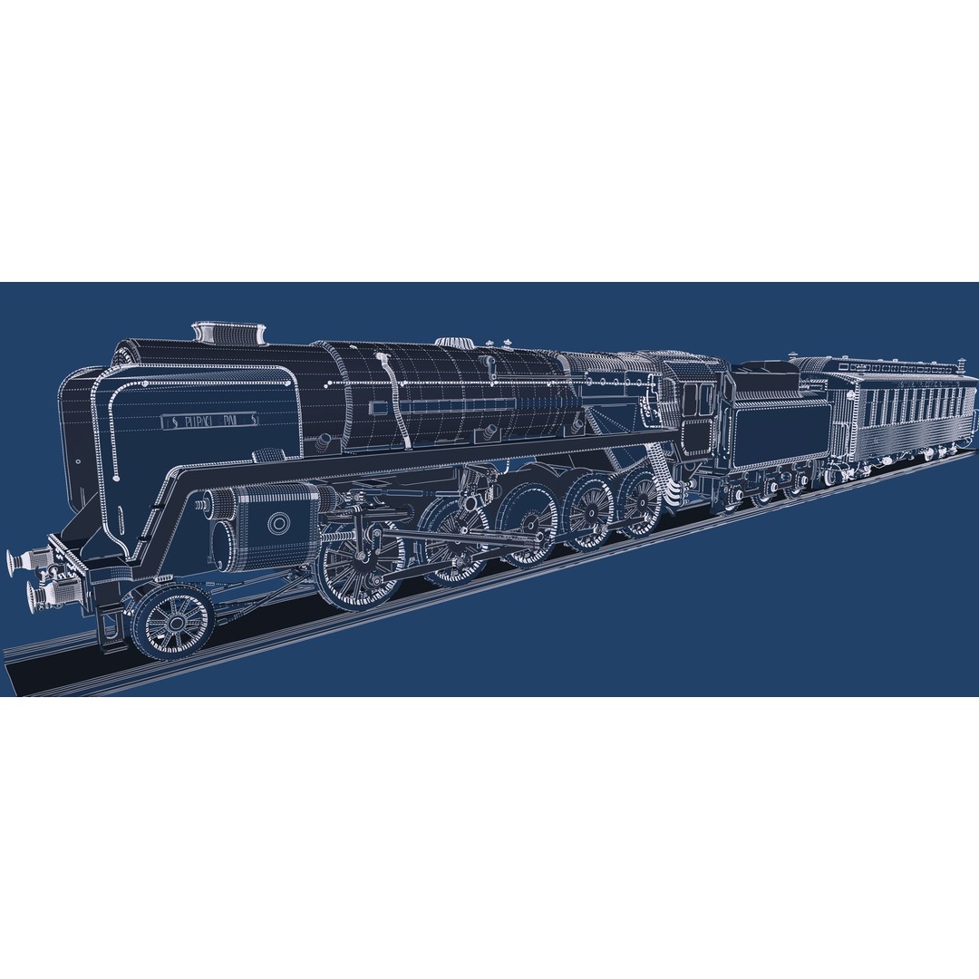Steam Train 3D Model – Detailed Vintage Locomotive, SketchUp & FBX - View 32