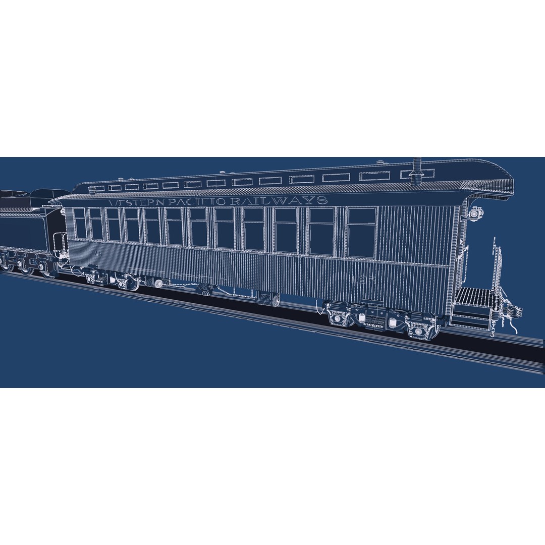Steam Train 3D Model – Detailed Vintage Locomotive, SketchUp & FBX - View 33