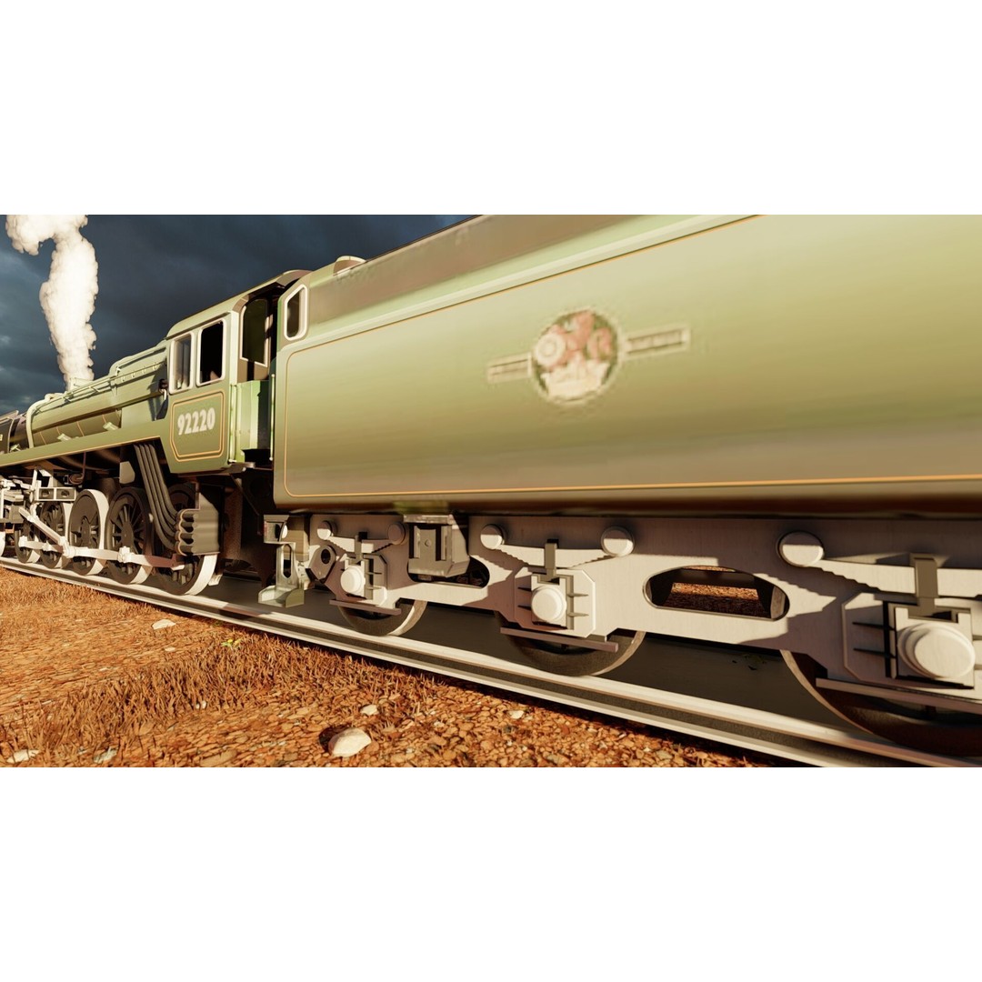 Steam Train 3D Model – Detailed Vintage Locomotive, SketchUp & FBX - View 9