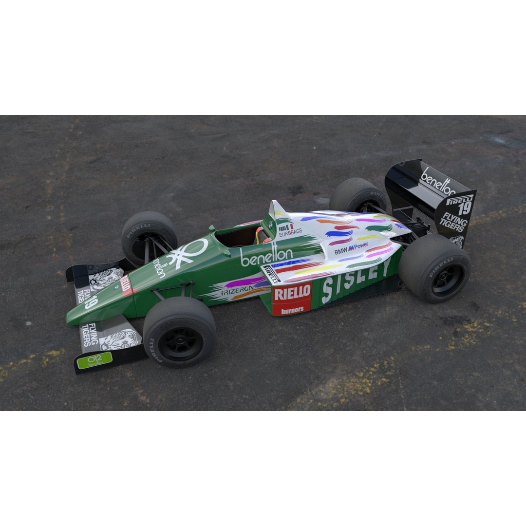 Benetton B186 3D Model – Iconic Racing Car, PBR Textured, FBX