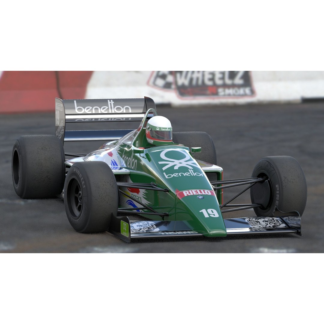 Benetton B186 3D Model – Iconic Racing Car, PBR Textured, FBX - View 10