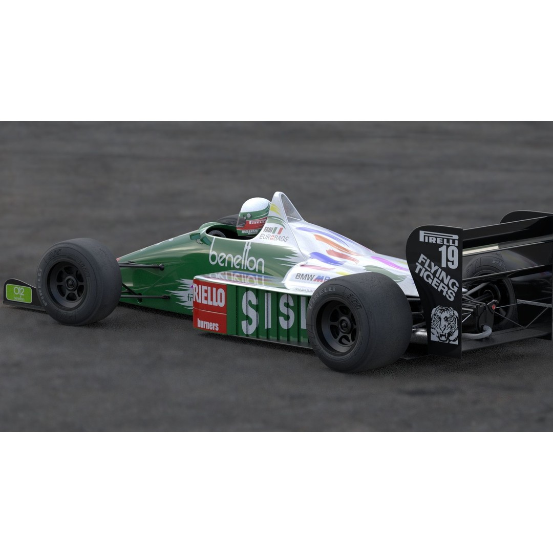 Benetton B186 3D Model – Iconic Racing Car, PBR Textured, FBX - View 11