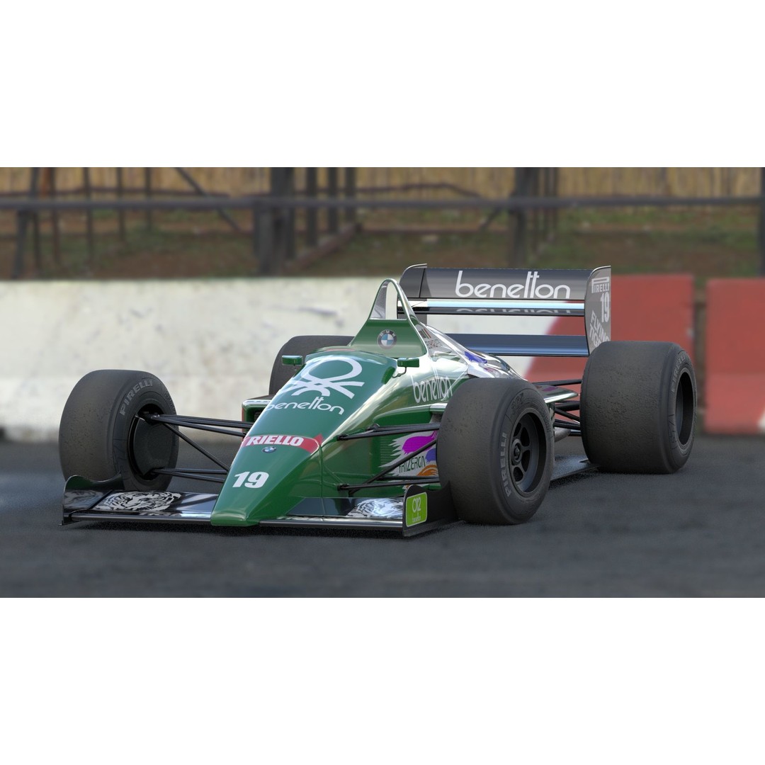 Benetton B186 3D Model – Iconic Racing Car, PBR Textured, FBX - View 3