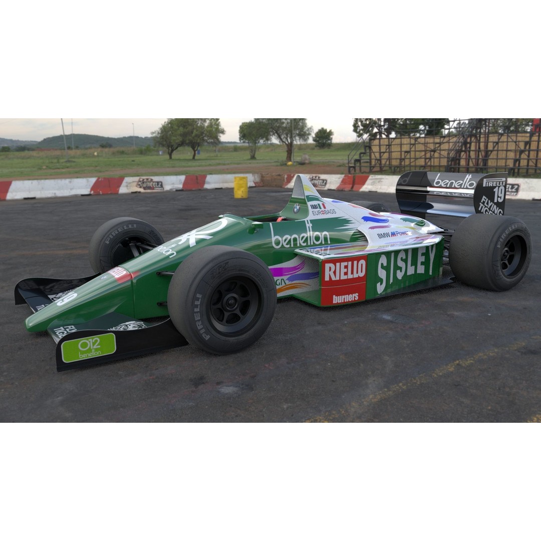 Benetton B186 3D Model – Iconic Racing Car, PBR Textured, FBX - View 6