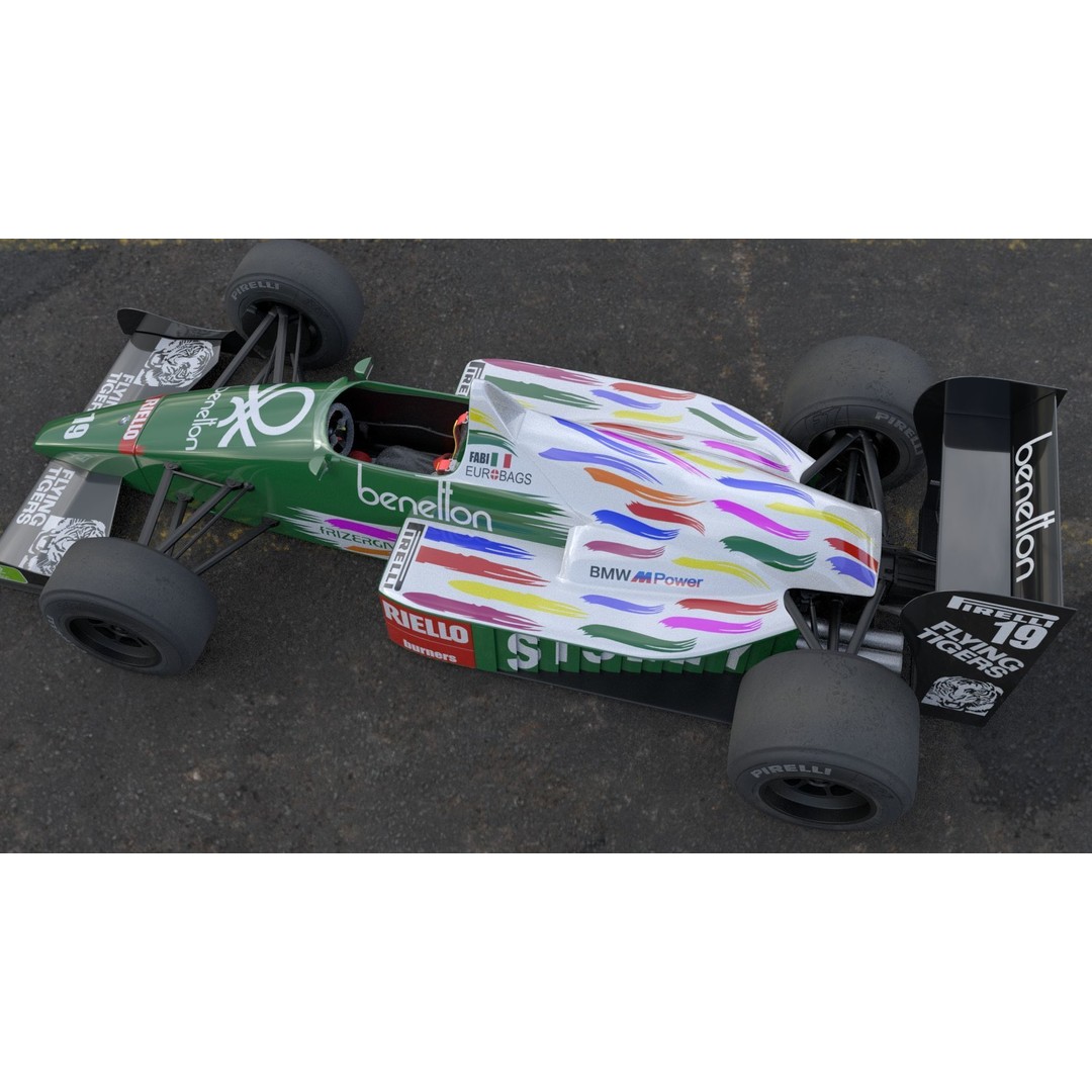 Benetton B186 3D Model – Iconic Racing Car, PBR Textured, FBX - View 7