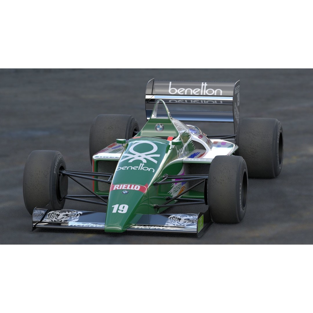 Benetton B186 3D Model – Iconic Racing Car, PBR Textured, FBX - View 9
