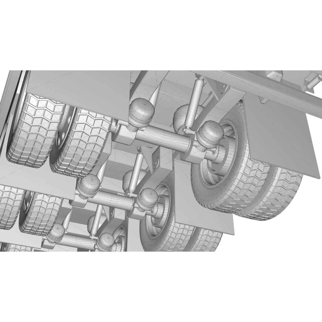 53-Foot Stepdeck Trailer 3D Model – Realistic Vehicle Asset, FBX, OBJ