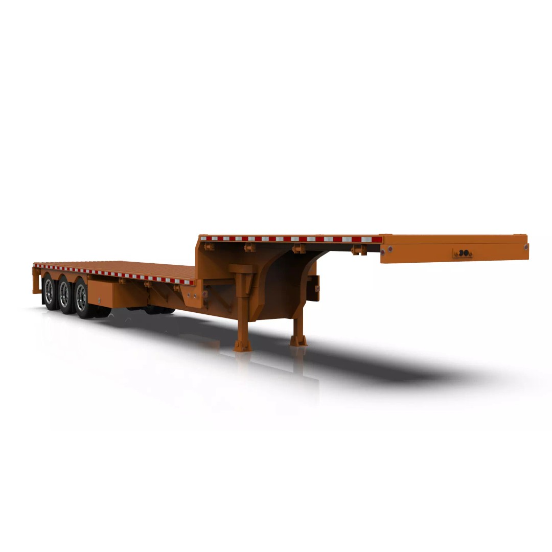 53-Foot Stepdeck Trailer 3D Model – Realistic Vehicle Asset, FBX, OBJ - View 13